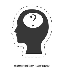 silhouette head question mark image vector illustration eps 10