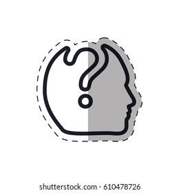 silhouette head question mark outline vector illustration eps 10