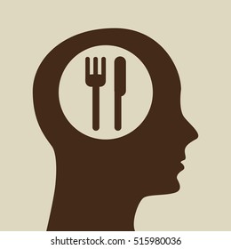 silhouette head restaurant icon graphic vector illustration eps 10