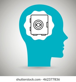 silhouette head safe box vector illustration eps 10