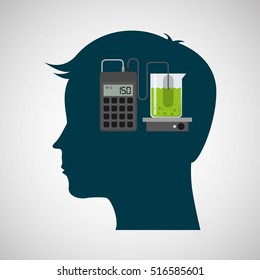 silhouette head studies laboratory vector illustration eps 10