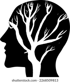 Silhouette: head with tree structure