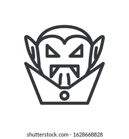 silhouette of head of vampire with fangs in white background vector illustration design