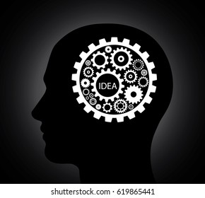 silhouette of head, which had a idea.