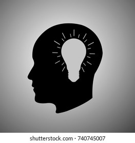 Silhouette of head, which had a idea.