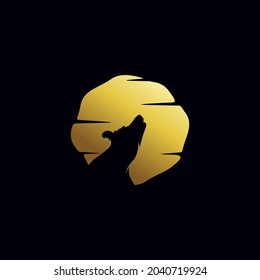Silhouette of the head wolf logo design