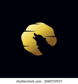 Silhouette of the head wolf logo design