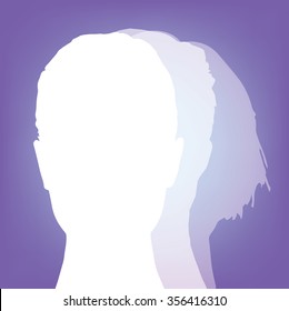 Silhouette of head, women faces