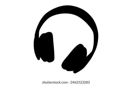 silhouette of headphone speaker device gadget