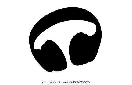 silhouette of headphone speaker device gadget