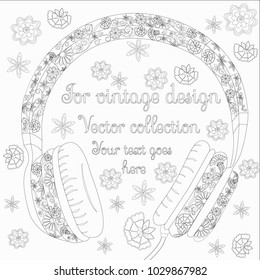 silhouette of headphones with pattern