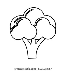 silhouette healthy broccoli vegetable icon