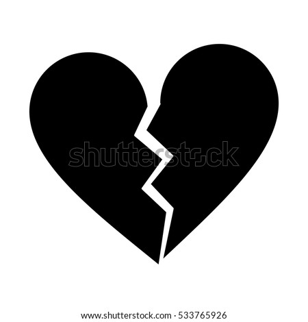 silhouette heart broken sad separation Stockfoto © 