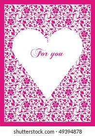 The silhouette of the heart consisting of tracery patterns. Vector illustration.