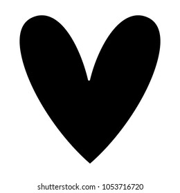 silhouette heart icon symbol of love and passion design