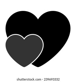 Silhouette Heart Isolated. Editable Vector Illustration. 