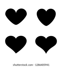Silhouette Heart. Love icons. Vector illustration can be used for decoration of holidays, postcards, logos, web sites, Valentine's Day, weddings, shop windows, etc.