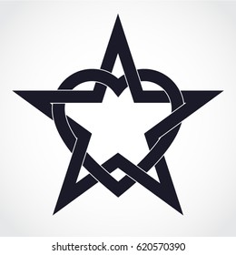 silhouette heart and star symbol