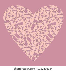 Silhouette of heart symbol of love and passion. Good for greeting card and wedding invitation.