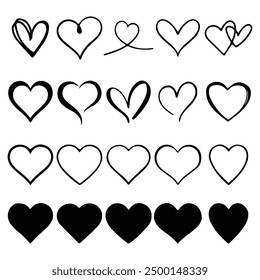 Silhouette Heart Vector Design Bundle | Eps File