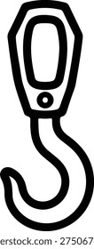 Silhouette of a heavy duty lifting hook vector illustration