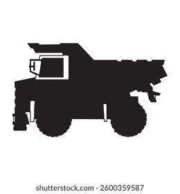 silhouette of heavy equipment project car, for construction, isolated on white background.