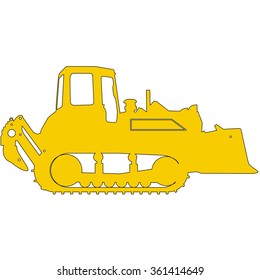 Silhouette of a heavy loaders with a ladle. Vector illustration.