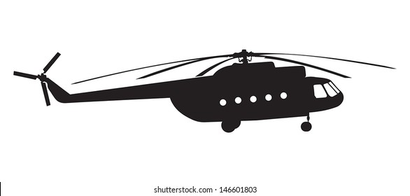 Silhouette of a helicopter
