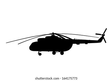 Silhouette of the helicopter.