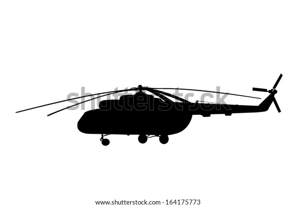 Silhouette Helicopter Stock Vector (Royalty Free) 164175773 | Shutterstock