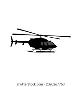 silhouette of  helicopter, air transport equipment set.