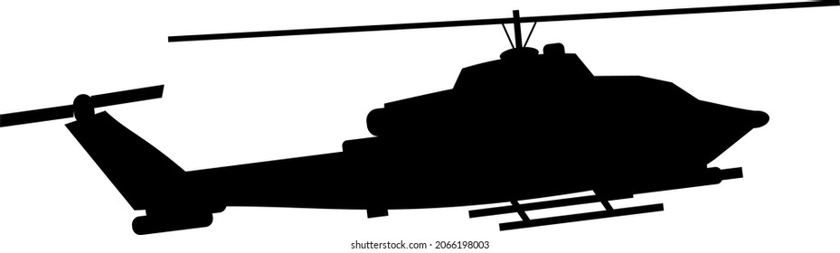 Silhouette Of Helicopter Lifting Off