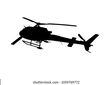 silhouette helicopter vector