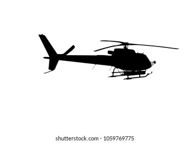 silhouette helicopter vector