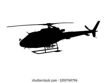 silhouette helicopter vector