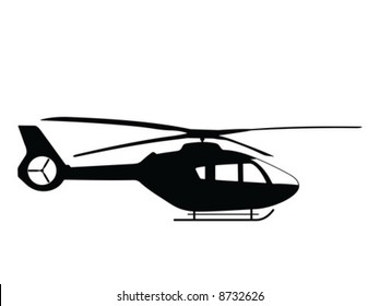 Silhouette a helicopter, vector illustration