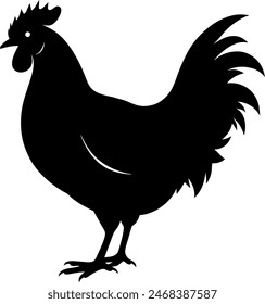 silhouette of a hen farm animal