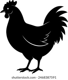 silhouette of a hen farm animal