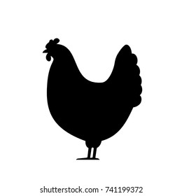 silhouette of a hen. flat vector illustration isolated on white background