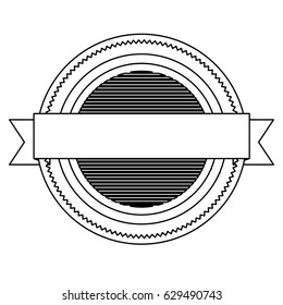 Silhouette Heraldic Circle Stamp Decorative Ribbon Stock Vector ...