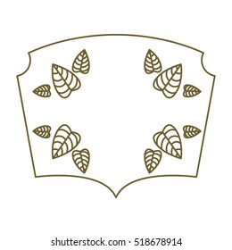 silhouette heraldic decorative frame with leaves