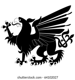 Silhouette of heraldic griffin