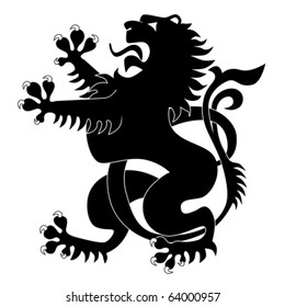 Silhouette of heraldic lion