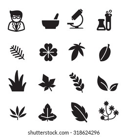 silhouette Herb icons set