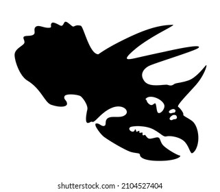 silhouette of herbivorous dinosaur skull vector illustration