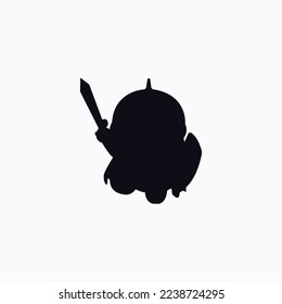 Silhouette of a hero in war vector design