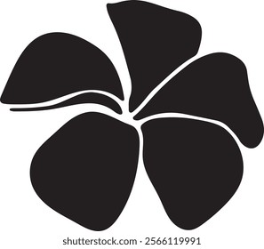 Silhouette hibiscus flower vector illustration