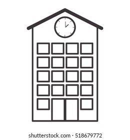 silhouette high school structure with clock