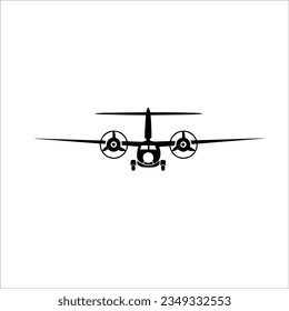 Silhouette of High Wing Plane. Vector Illustration