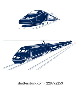  silhouette of the high-speed passenger train